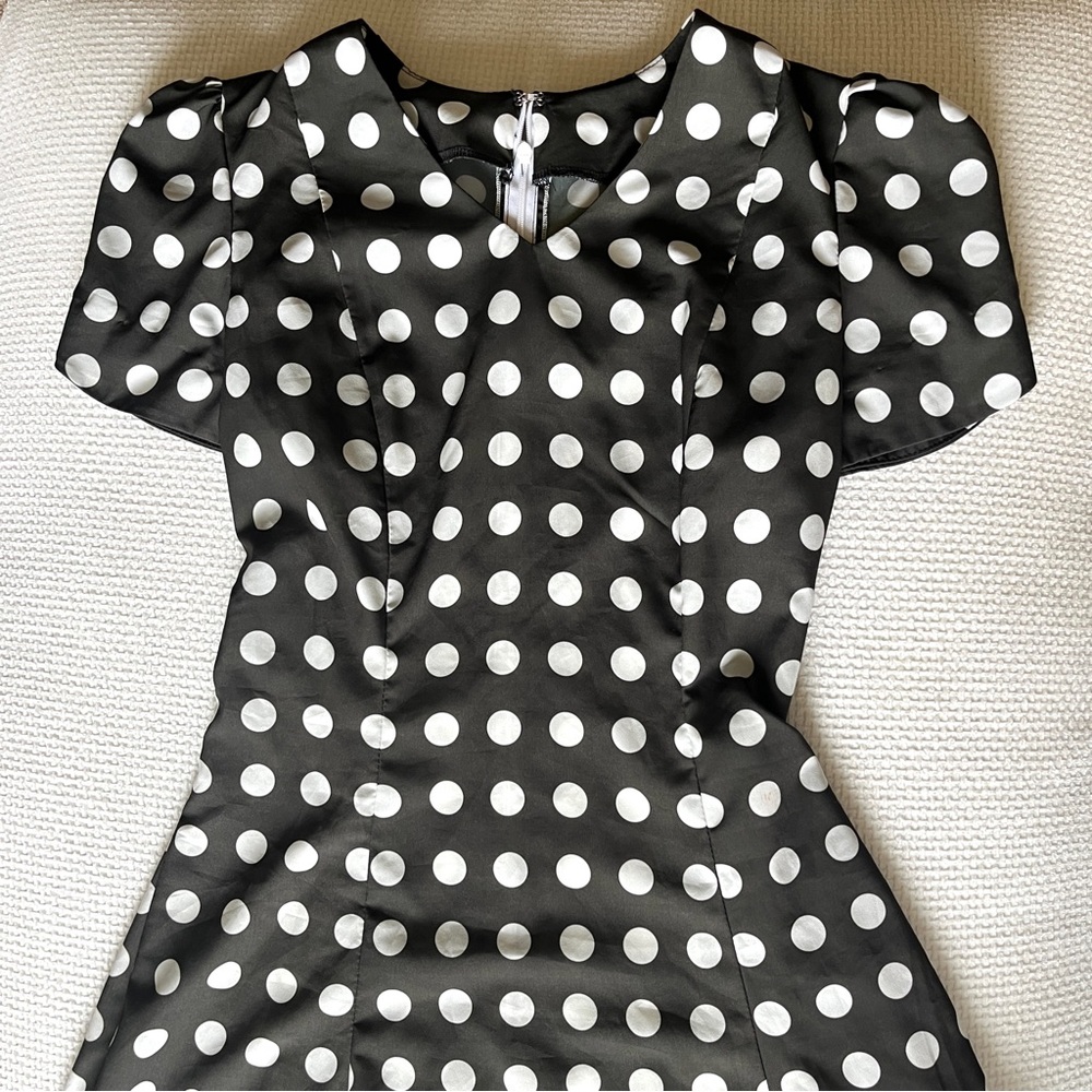 Custom made 60s Sharon Tate polka dot dress